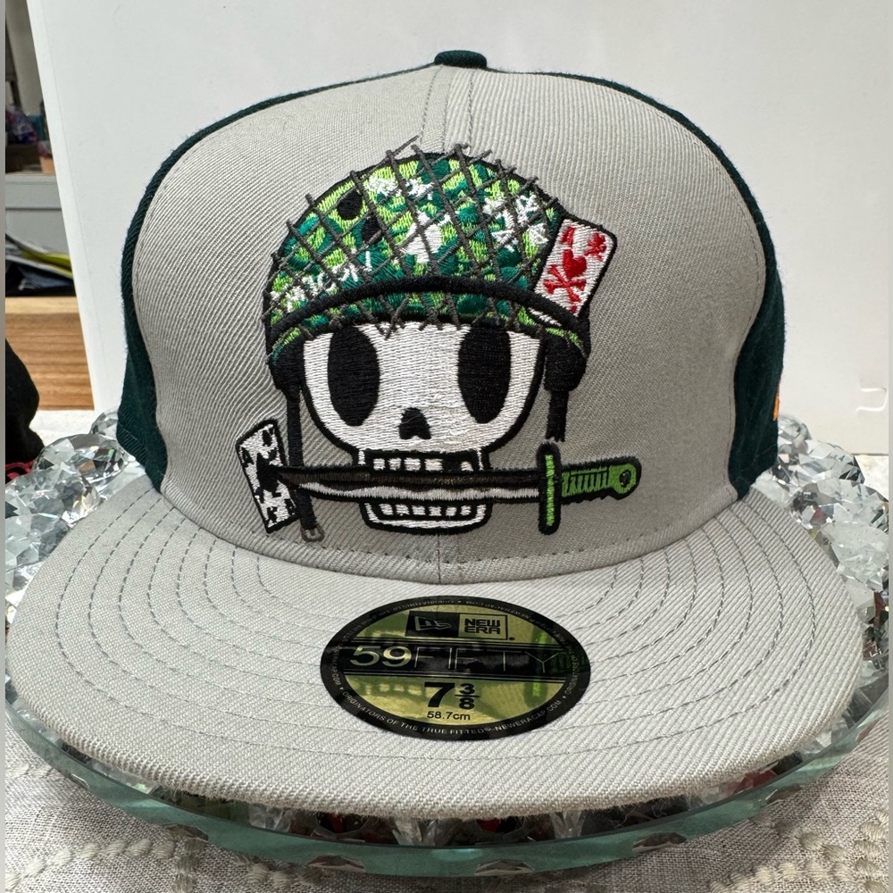 NEW ERA X TOKIDOKI HAT RARE SKULL SOLDIER SZ: 7 ⅜ 59FIFTY FITTED CAP BRAND NEW
